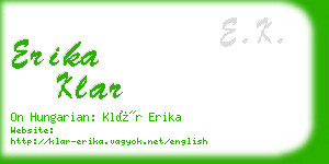 erika klar business card